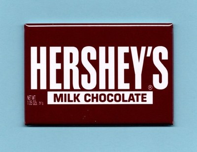 HERSHEYS *2X3 FRIDGE MAGNET* ADVERTISEMENT CANDY BAR MILK CHOCOLATE WRAPPER GOOD