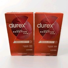 Durex Extra Sensitive Thin Regular Fit 12 condoms per box 2 Pack Exp 10-2026