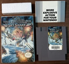 Sky Shark NES Game & Box + Insert Ad. & Styrofoam, Tested Nice, (Taito)