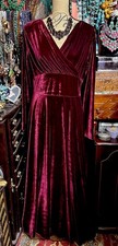     Absolutely Gorgeous Velvet Velour Rich Burgundy Long Gown Slim Fit XL/2XL