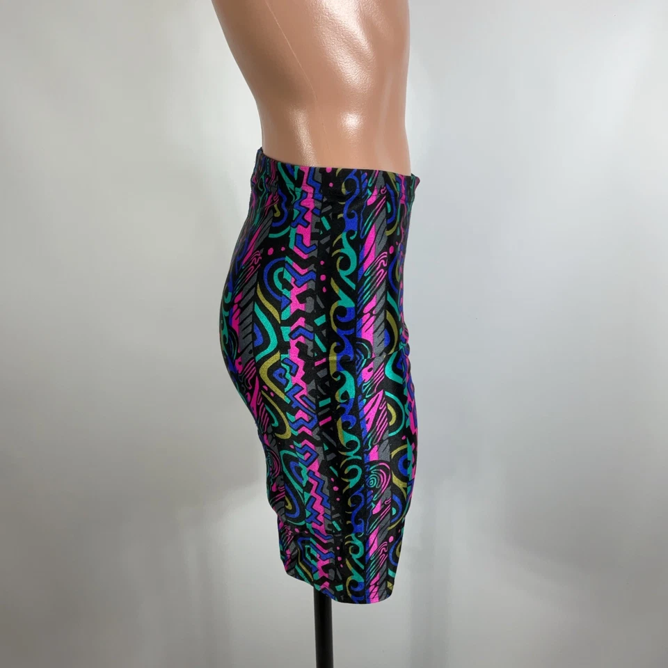 Pantalones Cortos BIKE Años 80 Vintage Spandex Estampado Completo Body Wear por PRO SPIRIT Talla Mediana Foto 4 de 4
