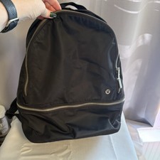LULULEMON CITY ADVENTURER Backpack Black Silver 17L School Travel Overnight