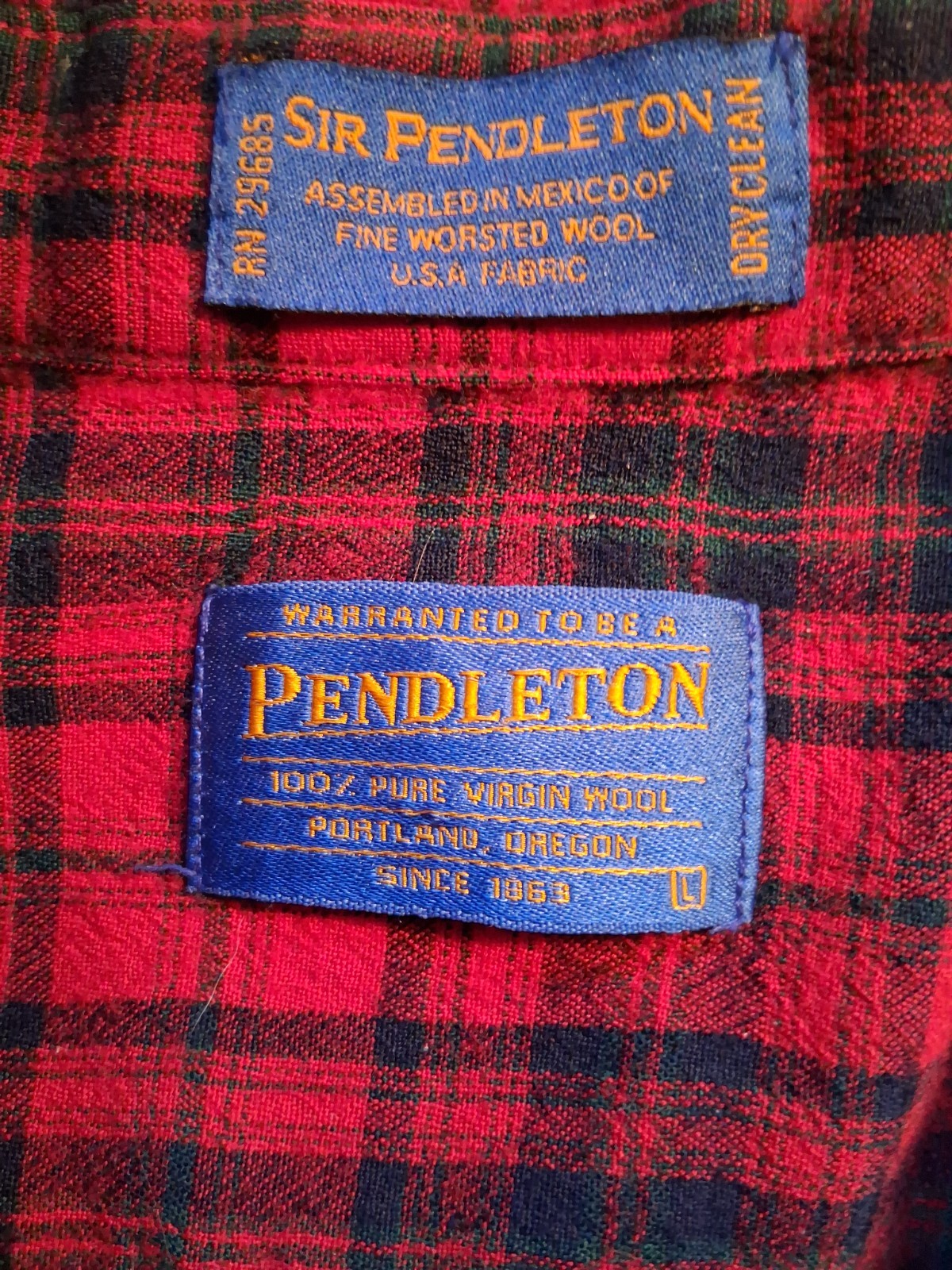 Pendleton Shirt Mans Sir Pendleton Authentic Math… - image 3