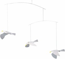 Flensted Mobiles Soaring Seagulls Hanging Mobile - 16 Inches Plastic - Handma...
