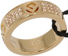 NEW AUTHENTIC FENDI  Ring ORO SOFT CRYSTAL 8AG9296DMF089U L UK Q - MARK ON BACK
