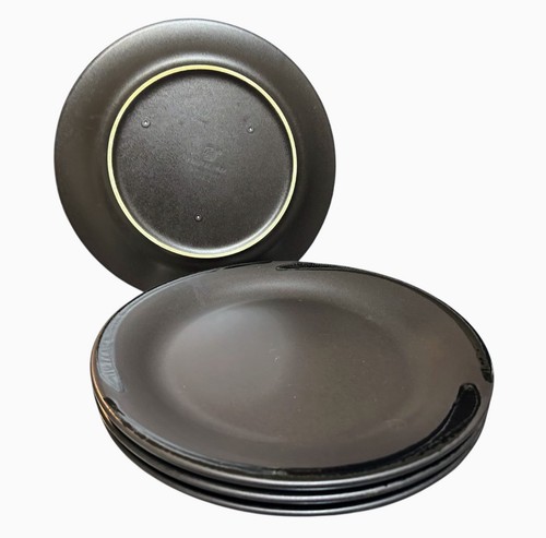 Vintage 1995 Tempest by Pfaltzgraff Black Dinner Plates - Set of 4 - Retired - Picture 6 of 9