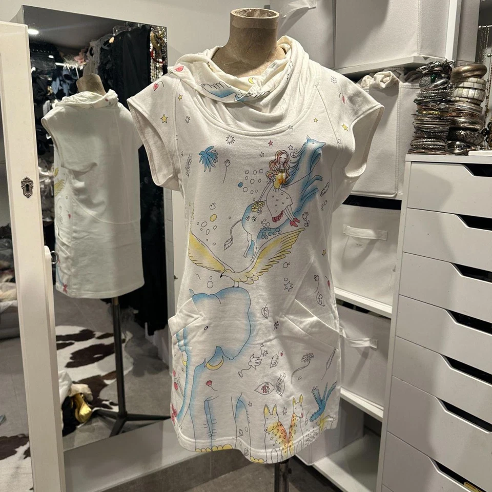 Mini Vestido Tsumori Chisato Caprichoso Ilustrado Nuevo con Etiquetas Foto 3 de 4