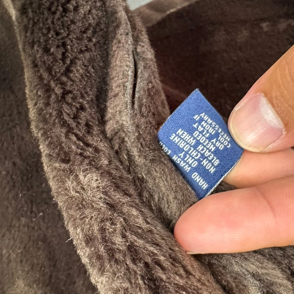 Chaps Jacket Womens PS Petite Small Brown Faux Suede Hooded Toggle Coat - Image 3 of 4