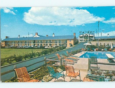 Unused Pre-1980 OLD CARS & HOLIDAY EAST MOTEL & POOL Highspire PA u5672@