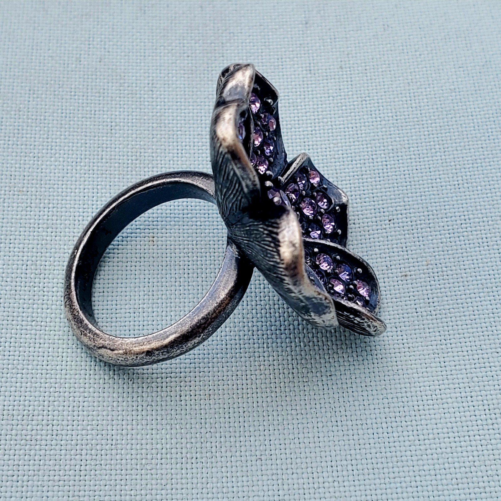 Hobe Signed Crystal Statement Ring Lavender Purpl… - image 14