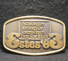 WG13134 VINTAGE 1983  NO LONGER LIVING FOR OURSLEVES, BUT FOR HIM  BELT BUCKLE