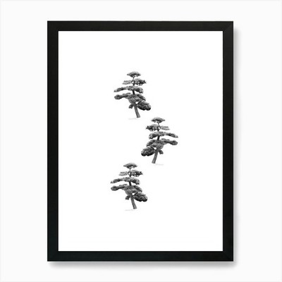 Japanische Kiefer Collage Kunstdruck gerahmtes Wandbild Poster Leinwanddruck Bild