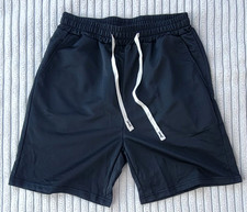 Gym Workout Shorts Black Basketball Drawstring Mesh Men's M