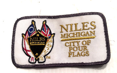 NILES MICHIGAN CITY OF FOUR FLAGS  PATCH FOR HAT, JACKET OR MOVIE PROP