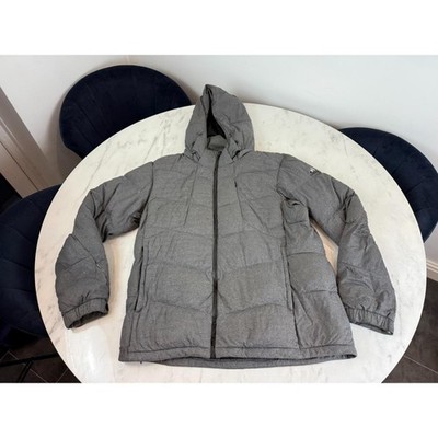Adidas DG90 Puffer Jacket Grey Down Fill Formation Stretch Hooded Outdoor Large