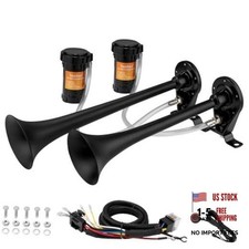 Air Horn for Truck 12V Ultra Loud Train Horn Kit Dual-tube with dual air pumps