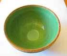 Antique McCoy Windowpane Bowl Green Glaze 9.5"