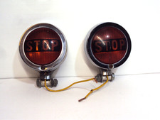 Pair Of Vintage Original Pmco 401 Stop-brake Light Accessory Stop-brake Lights