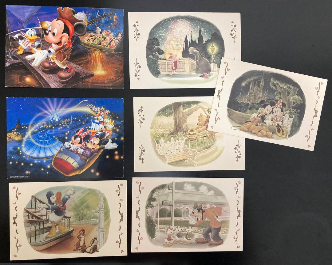 値下★Dinsey★東京ディズニーランド／レトロポストカード21枚★ヴィンテージ ディズニー 東京ディズニーランド レトロ ポストカード パズル