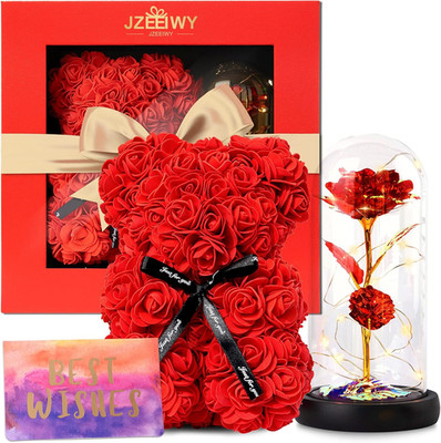 Flower Rose Bear for Mom,Perfect Birthday Romantic Gift for Wife Daughter Girlfr