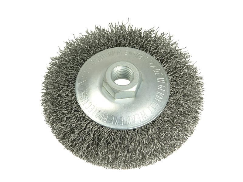 Lessmann Conical Bevel Brush 100mm x M14 Bore, 0.35 Steel Wire - Image 2