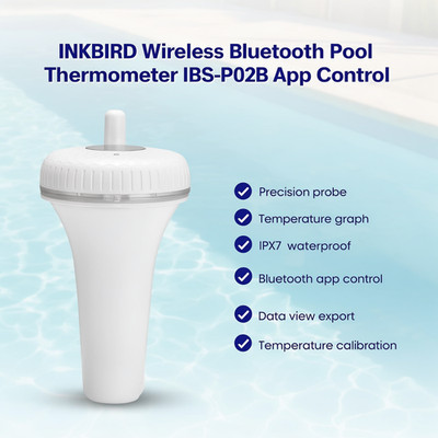 INKBIRD Drahtlos Bluetooth Pool Thermometer P02B IPX7 Wasser Schwimmbäder Teiche