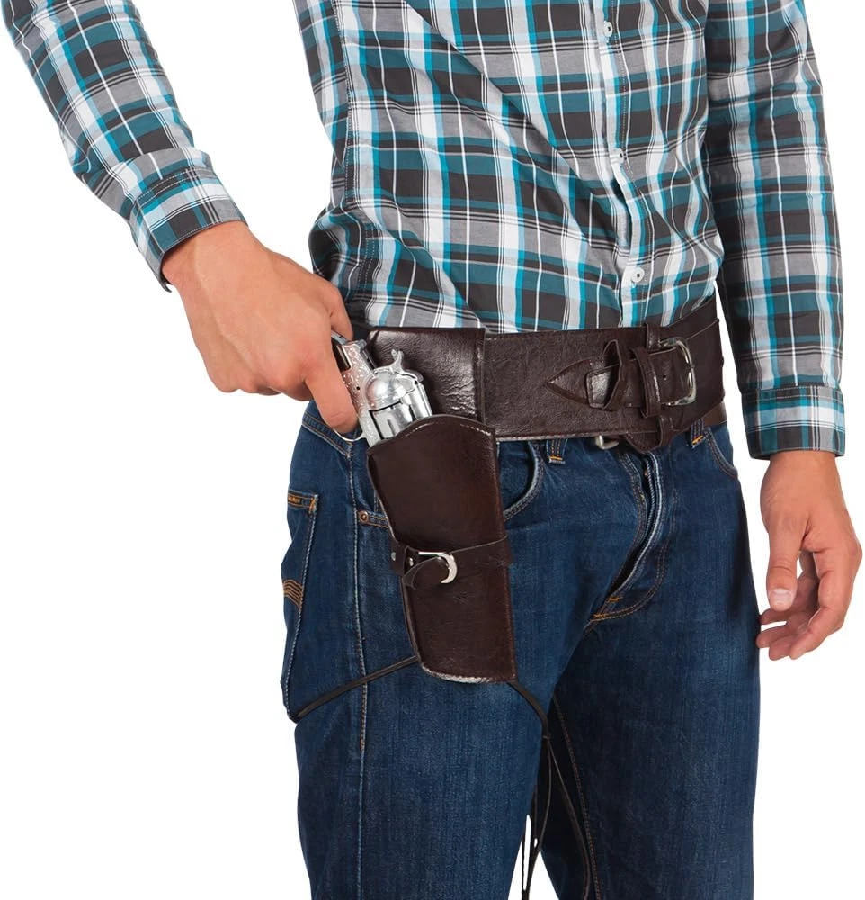 Cintura Western In Ecopelle Con Intagli E Strass Per Uomo E Donna | Fibbia In Lega Rimovibile | Marrone, Lunghezza 105/120/135 Cm (vita 31-38 Pollici) - 5