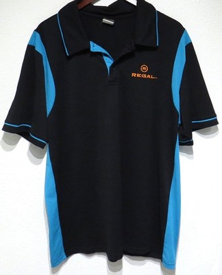 REGAL CINEMAS Polo Work Shirt XL Black Blue Employee Uniform Movie Theater Barco