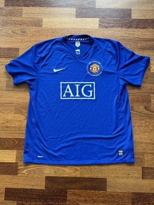 Manchester United Auswärtstrikot Blau 2008/2009 Nike AIG 40th Anniversary