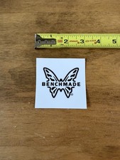 "Cuchillos de banco hechos en banco mariposa blanco/negro pegatina/calcomanía aprox. 3"""
