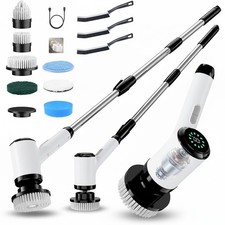 Electric Spin Scrubber for Cleaning-2 Adjustable Speeds,8 Cleaning Brushes,Co...