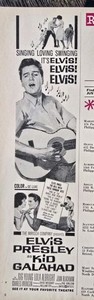 1962 Elvis Presley playing guitar as Kid Galahad vintage Original Movie ad