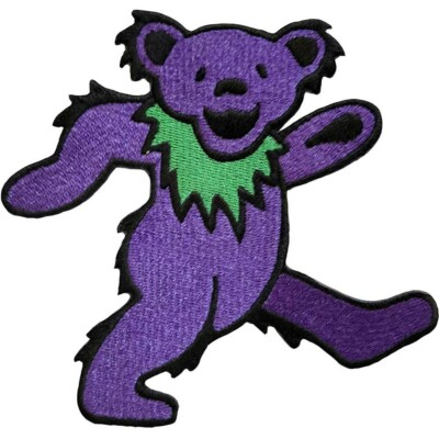 GRATEFUL DEAD Iron-On Patch: EXTRA LARGE PURPLE DANCING BEAR Official Merch gift