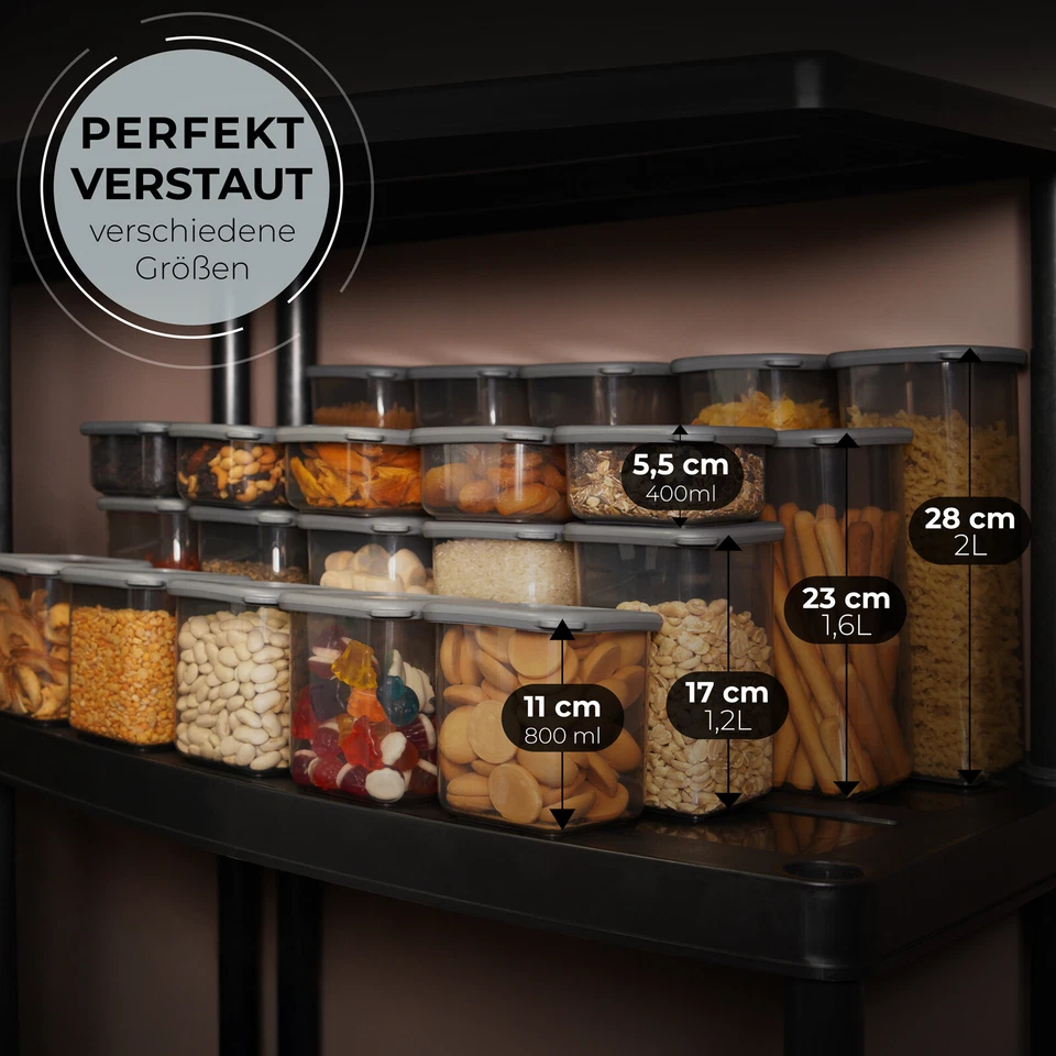 Vorrats Dosen Behälter Gläser Aufbewahrungsboxen Set mit Deckel Frischhaltedosen - Bild 4 von 4