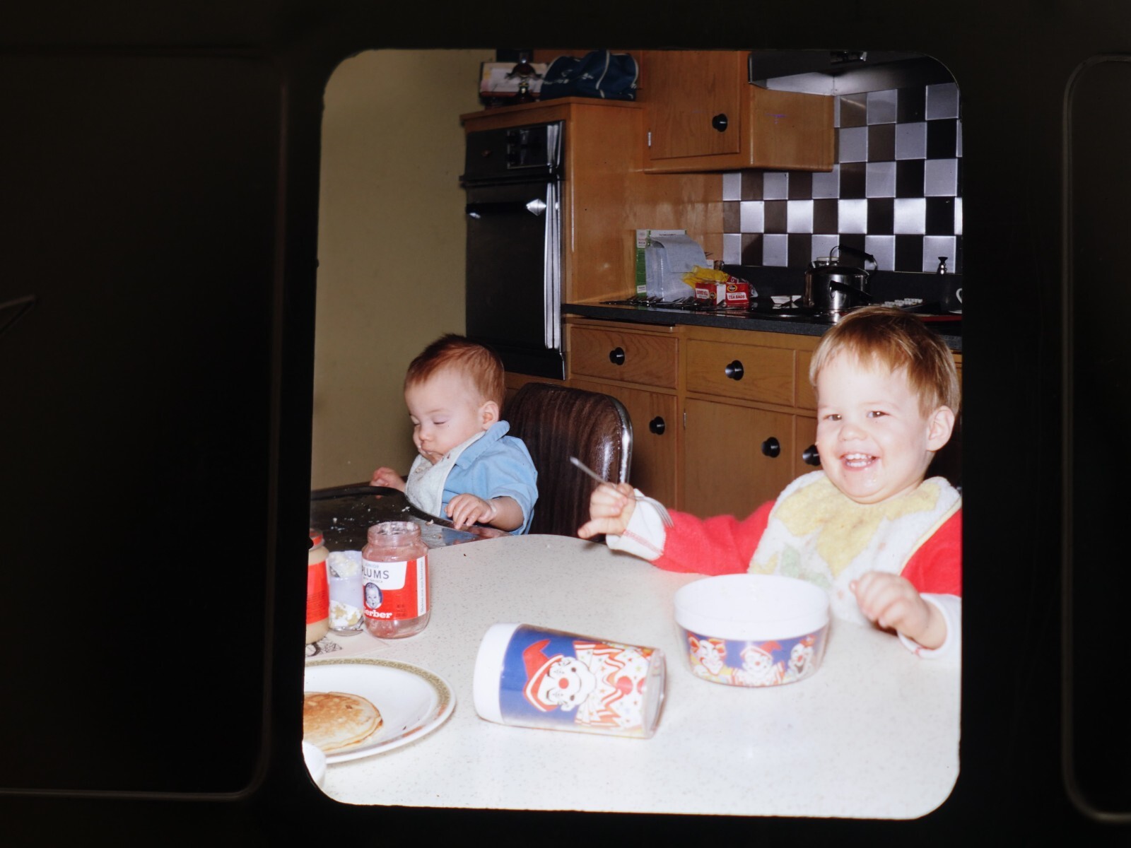 ~30 Stereo realist slides in aluminum masks FAMILY 1960s Kodachrome