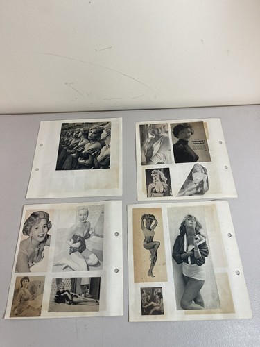 1950’s LOT OF 4 Sheet Pin Up Magazine Pictures Cutouts Art Actress - Picture 6 of 12