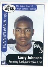 LARRY JOHNSON 1998 Big 33 Pennsylvania PA High School card PENN STATE