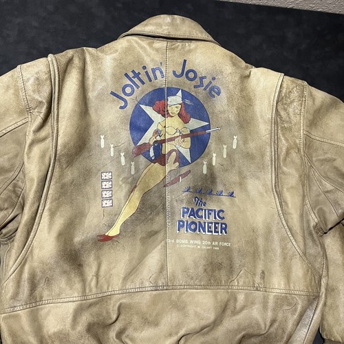 Top Gun Leather Jacket Vintage Airborne Seabees Bomber Patches G2 A1 Julian 80s - Picture 2 of 16