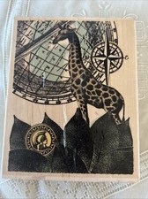 All Night Media - 485K08 - Giraffe-Globe Traveler Collage Stamp - Scrapbook -XL