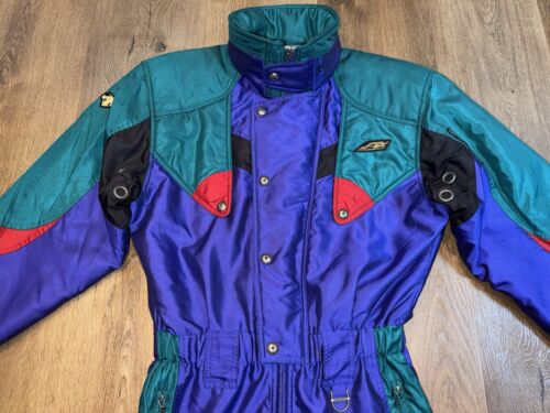 Descente Ski Suit One Piece Snowsuit Mens Medium Snow Bib Vintage 80s 90s Retro - Picture 9 of 23