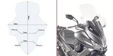 D6104ST PARABREZZA+ATTACCHI TRASPARENTE GIVI KYMCO XCITING 400i (2013)
