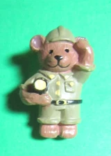 JHB CAPTAIN RANGER SCOUT TEDDY BEAR PLASTIC APPLIED SHANK NOVELTY BUTTON-9/11