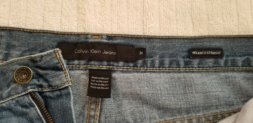 Calvin Klein Men's Designer Jeans Waist 34 Inseam 31 Relaxed Straight Leg 34x31 - Picture 6 of 7