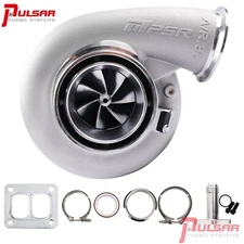 Pulsar PTE 8385E Dual Ball Bearing Billet Wheel Turbo T4 Divided, Vband 1.28A/R