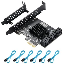 PCIE SATA 6 Gbit/s PCIE Expansion Card 6 Port PCIE 1X SATA Card SATA Controll...