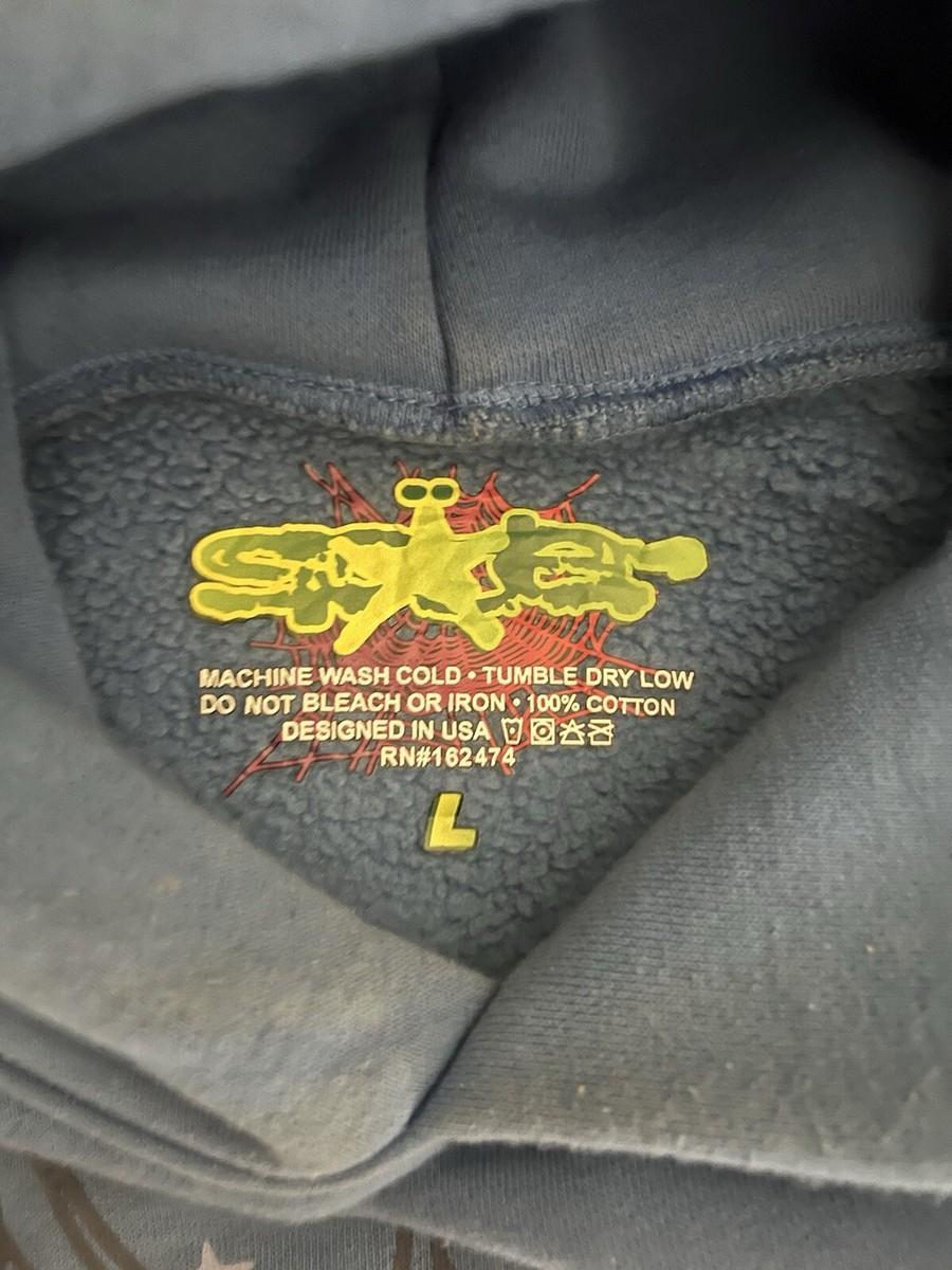 専用ページ4 Spider Worldwide × Young Thug Sp5der TC Blue Hoodie Size LARGE