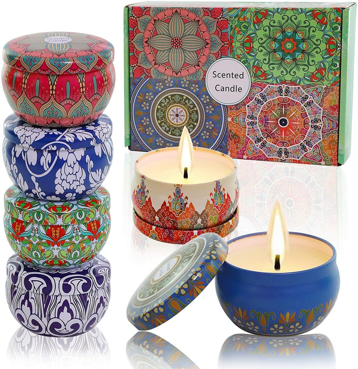 Scented Candles,Soy Wax 6-Pack Gift Package Aromatherapy Candle