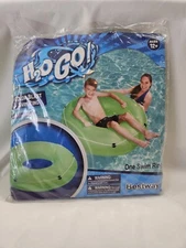 H2O Go! Large Green Color Blast Swim Ring Inflated Size: 41.7 In. X 10.6 In Tube