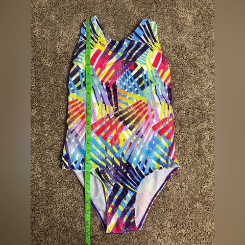 J·E Sterguard One Piece Open Back purple stripe Swimsuit 12- XL NWT - Picture 4 of 6