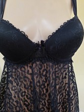 SEDUCTIVEWEAR BY CINEMA ETOILE Lace Babydoll Lingerie Nightwear underwire Sz L